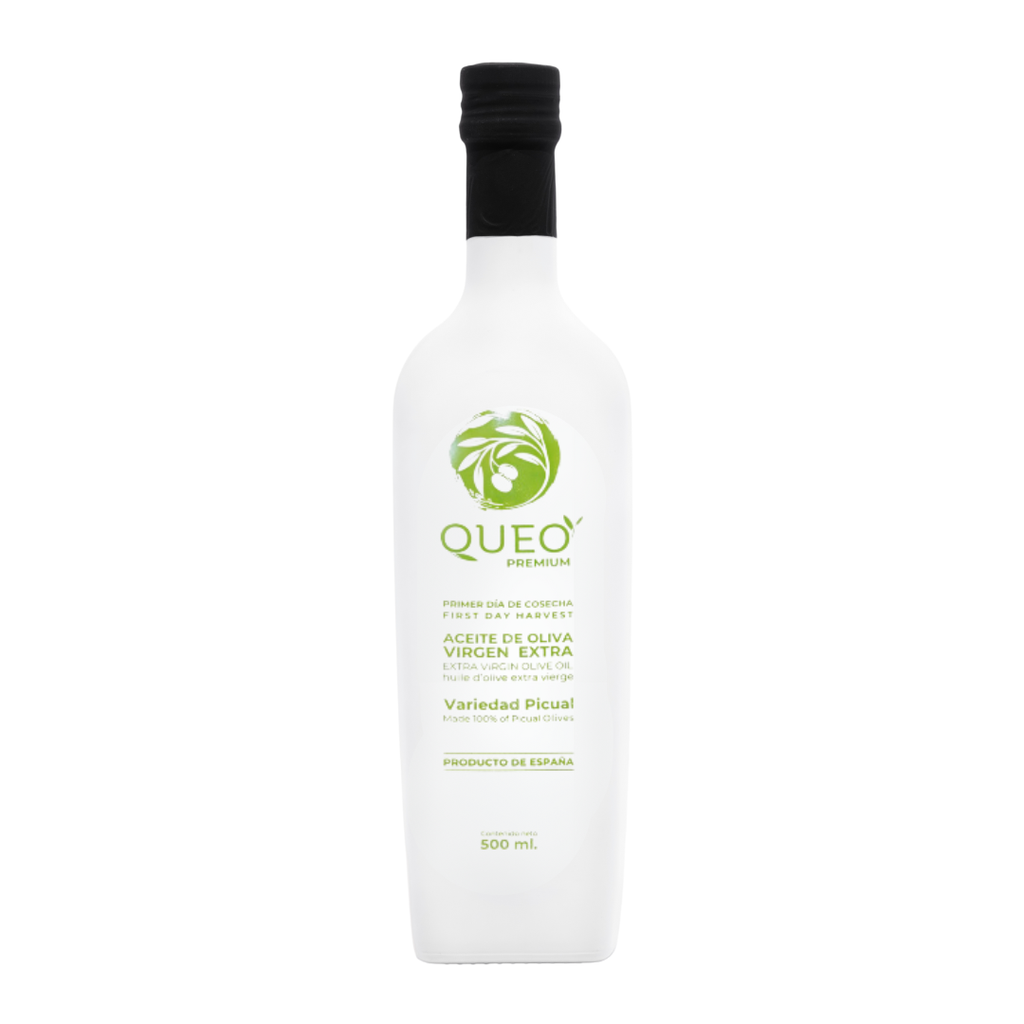 AOVE PREMIUM QUEO - VARIEDAD PICUAL 500 ml caja 8 uds (9,55 €/UD)
